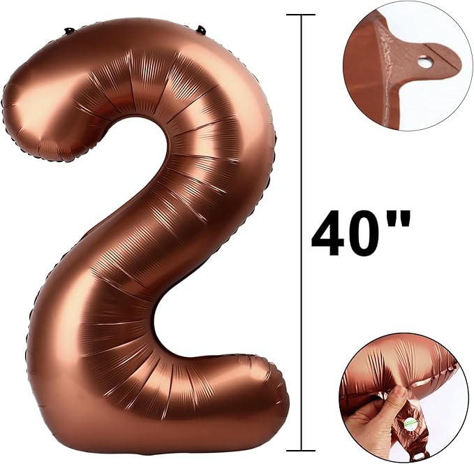 40 Inch Dark Brown Balloon Number 25,Chocolate Jumbo Mylar Foil Helium Balloon for 25th Digital Balloons for Birthday Party,Wedding Anniversary Party Decorations