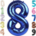 40 Inch Number 8 Balloon, Navy Blue 8 18 28 80 Birthday Balloons for Men Boys, 8th Birthday Decorations Party Supplies, Wedding, Graduations