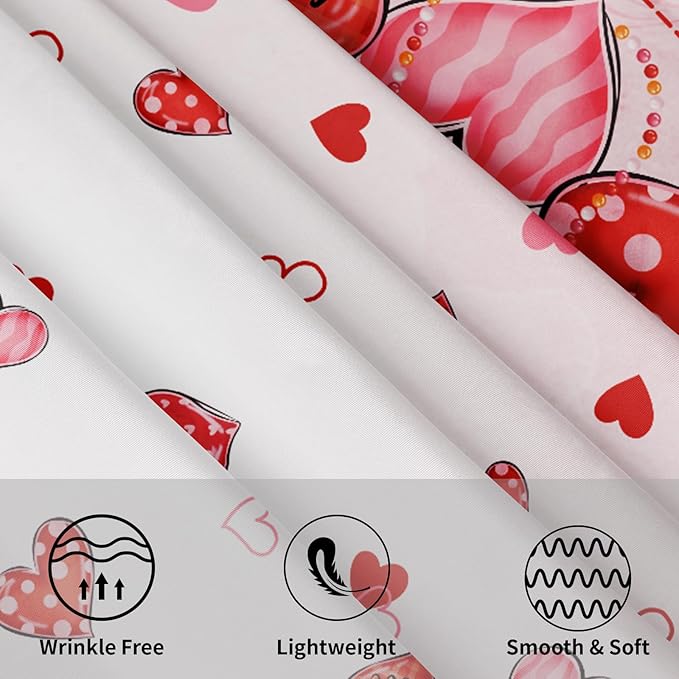 Valentine's Day Tablecloth Round 70 Inch Pink Love Hearts Table Cloth Farmhouse Valentines Table Cover for Kitchen Dinner Room Holiday Party Indoor Outdoor Home Valentine Decor
