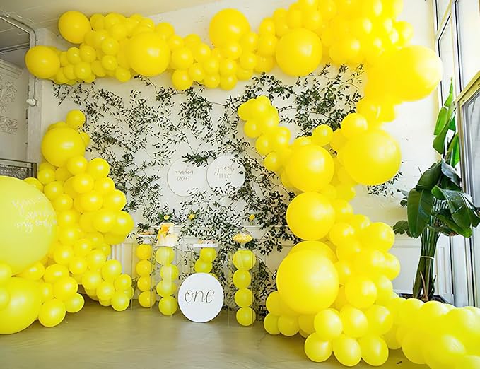 PartyWoo Yellow Balloons 50pcs 12 Inch Latex Helium Balloon for Birthday Baby Shower Graduation Sunflower Anniversary Engagement Bee Hawaiian Beach Lemon Theme Party Decorations Yellow-Y55