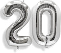 AULE 40 Inch Large 20 Balloon Numbers Silver, Big Foil Number Balloons, Giant Helium Happy 20th Birthday Party Decorations for Man and Women, Huge Mylar Anniversary Party Supplies