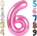 Number 6 Balloon 40 Inch, 6th Birthday Balloon for Boy Girl, Pink 16 60 61 65 Numbers Balloons Birthday Party Wedding Events Decorations