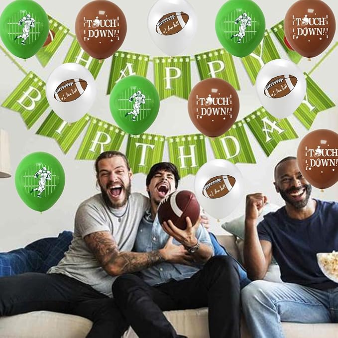 Football Balloons Football Party Decorations Football Latex Balloons Rugby Balloons for Touchdown Sports Theme Football Party Supplies Birthday Party Decorations 12Pcs