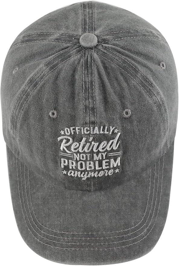 Officially Retired Hat for Women Men, Funny Adjustable Cotton Embroidery Retirement Baseball Cap