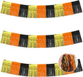 BEISHIDA 3 Packs Metallic Foil Fringe Garland Gold Orange Black Wall Hanging Tinsel Fringe Banners for Car Floats Bridal Shower Wedding Birthday Graduation Holiday Party Decoration(30 Feet)