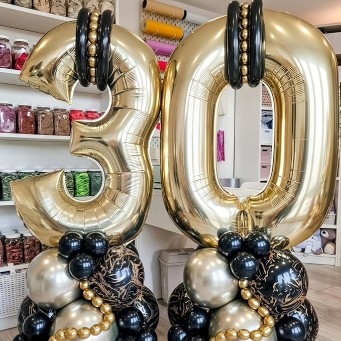 Champagne Gold 5 Balloon,40 Inch Light Gold Number 5 Balloon Big Foil Mylar Helium 5 Balloon for Birthday Party