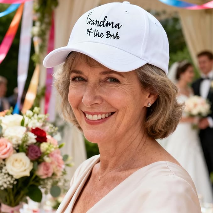 Adjustable Embroidered Hat for Bridal Shower Wedding Engagement Anniversary Honeymoon Newlyweds Couples Gifts