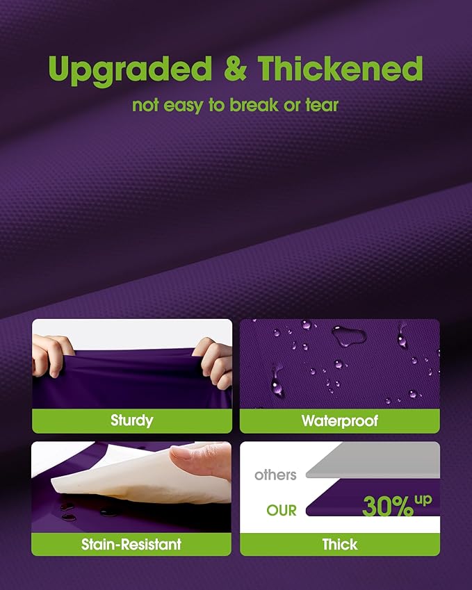 Pureegg Plastic Table Cloth Disposable 8 Pack, 84'' Round Table Cloths, Graduation Decorations Class of 2026, Graduation Party Tablecloths, Round, Plastic Cover, Leakproof & Sturdy, Purple