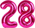 Hot Pink Foil Number 28 82 Balloon 40 Inch, Helium Mylar 28 82 Numbers Birthday Balloons, 28 82 Hot Pink Women Men Anniversary Graduations Party Supplies