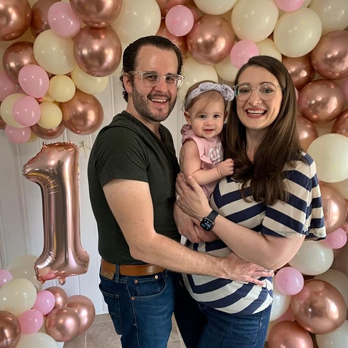 Rose Gold Number 40 Birthday Balloons, 40 Inch Large Rose Gold Mylar Foil Number 4 and 0 Balloons for Women, 40th Birthday Balloons for 40 Year Old Birthday Anniversary Party Decorations Supplies