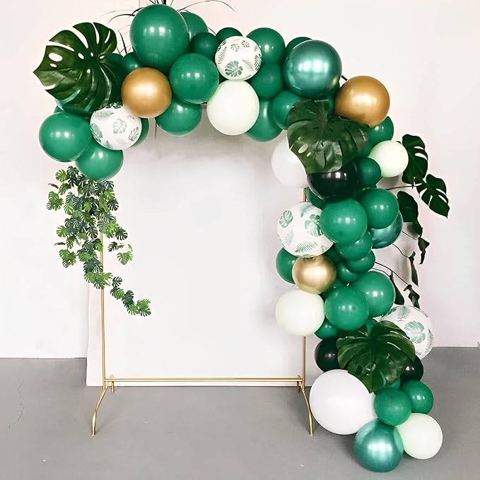105pcs Dark Green Balloons 12inch Hunter Green Balloons for Birthday Dinosaur Baby Shower St. Patrick's Day Summer Jungle Forest Safari Party Decorations