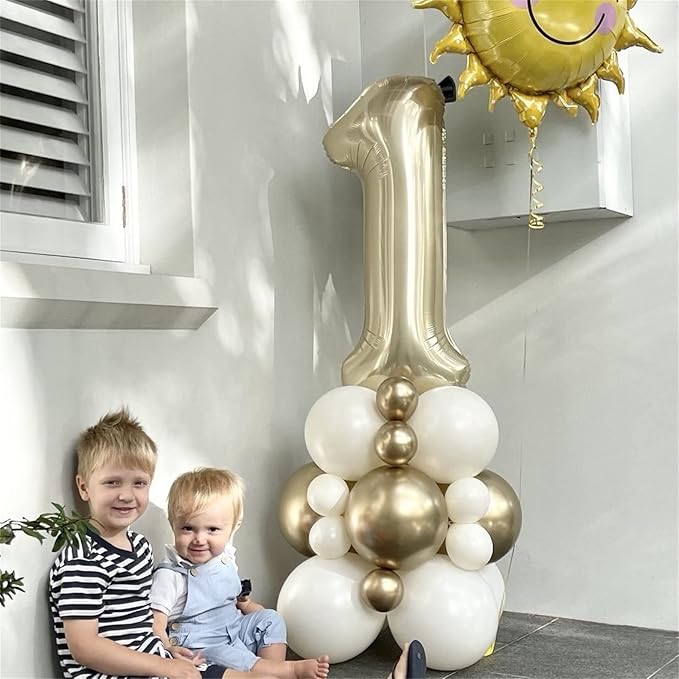 Gold 16th Birthday Balloons for Boys Girls, 40 Inch Champagne Gold Foil Number 1 and 6 Balloons Self Inflating Light Gold 16 Balloons Number for Men Women 16th Anniversary Party Decorations Supplies