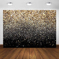 CYLYH 8X6ft Black and Gold Backdrop Golden Spots Backdrop Vintage Astract Glitter Background Wedding Adult Baby Children Holiday Party Backdrop