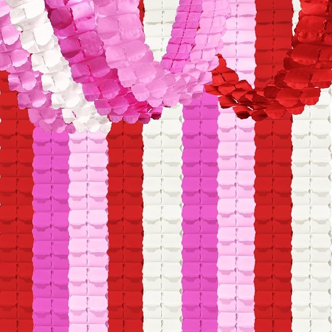 Pink-Red Valentines-Day Party-Decorations Garland Banner - Four-Leaf Clover Streamers Hanging Birthday Decor Wedding Baby Bridal Shower Girl Home Party Backdrop Engagement Bachelorette Garsellen