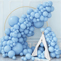 Double Stuffed Pastel Blue Balloon Garland Kit, Baby Blue Balloons Different Sizes 18/12/10/5 Inch Macaron Light Blue Latex Balloons Arch Kit for Gender Reveal Birthday Baby Shower Party Decorations