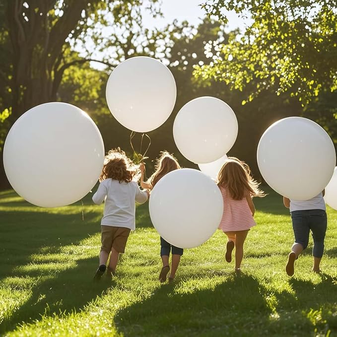 50 Pack White Balloons 24 Inch White Latex Party Balloon for Wedding, Birthday, Baby Shower and More