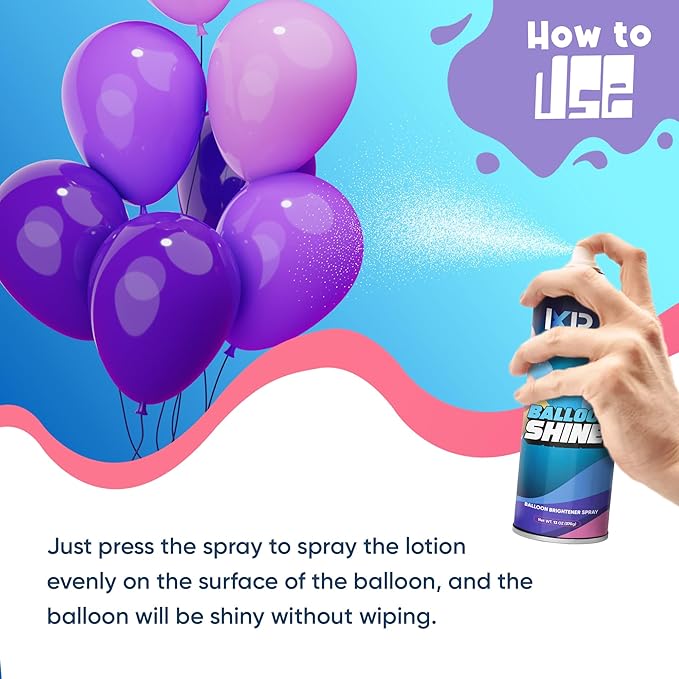 Balloon Shine Spray (3 x 16.9 oz) No Need Towel or Gloves, Instant High Shine Gloss Brite Balloons for Party Decoration for Ultra Lasting, Shine Balloon Spray Upgraded Formula