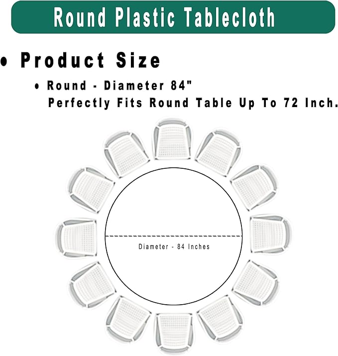 Blush Pink Plastic Tablecloths 2 Pack Light Peach Disposable Table Covers 84 Inch Circle Bridal Shower Party Tablecovers PEVA Table Cloths for Picnic Birthday Wedding Parties 6 ft Round Table Use