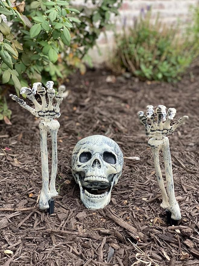 AISENO Realistic Skeleton Stakes Halloween Decorations for Lawn Stakes Garden Halloween Skeleton Decoration