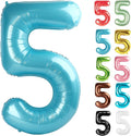 Pearlescent Blue Number 5 Balloon 40 Inch, 5 Balloon Number, 5th Birthday Decorations, Pearlescent Blue Party Supplies for Boys Girls