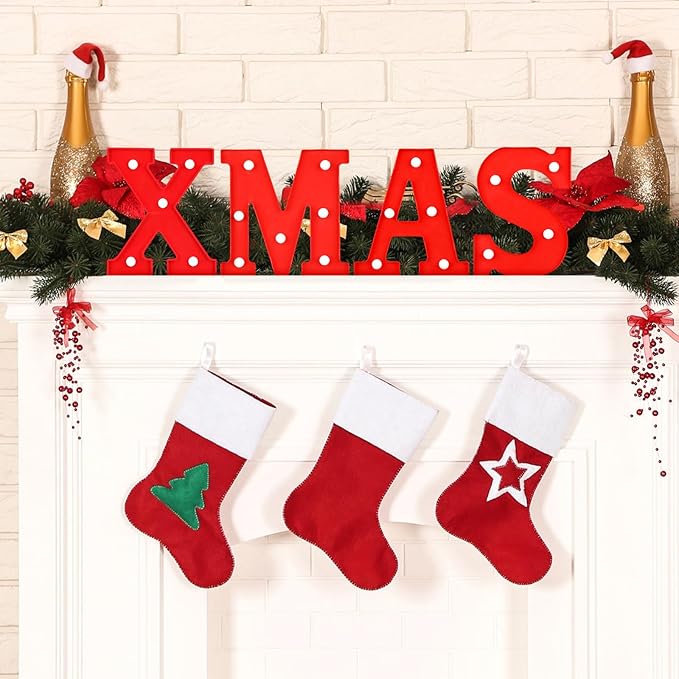 VIHOSE Christmas LED Letter Lights Sign Table Decoration Xmas Light up Letters Battery Powered Letter for Indoor Christmas Decoration Home Bar Party Bedroom Tabletop Gift