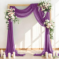 Wedding Arch Draping Fabric 30'' x 18FT Sheer Chiffon Arch Drape Backdrop 2 Panel Purple Drapes for Easter Bridal Shower Baby Shower Church Decor Birthday Party Outdoor Decor