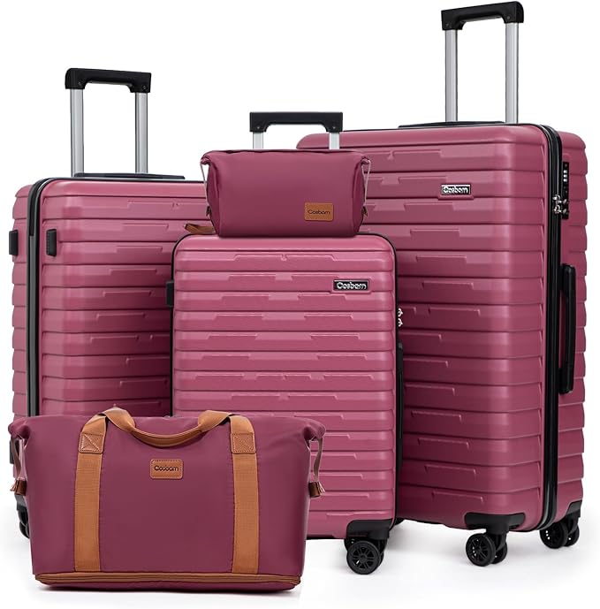 Cosbarn Luggage Sets 5 Piece Suitcases with Wheels, Suitcase Set ABS Hard Case Luggage with Spinner Wheels Durable Travel Luggage