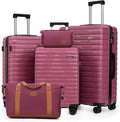 Cosbarn Luggage Sets 5 Piece Suitcases with Wheels, Suitcase Set ABS Hard Case Luggage with Spinner Wheels Durable Travel Luggage