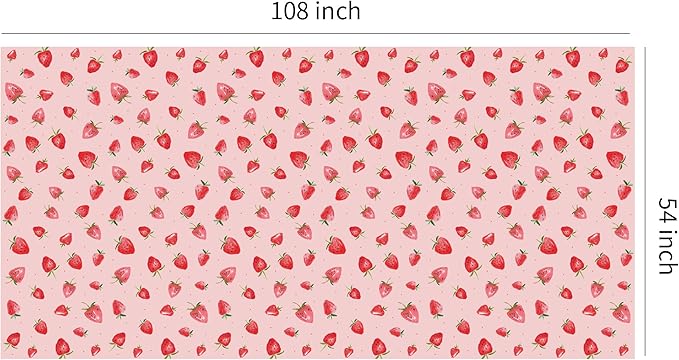 Strawberry Party Decorations Tablecloth, Disposable Strawberry Birthday Party Supplies Tablecover, Berry Sweet Birthday Baby Shower Decorations Table Cloth, 3 Pcs, 54in x 108in