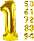 40 Inch Gold 1 Balloon for First Birthday, Gold One 1st Number Balloon Birthday Decorations, 10th 21st, Giant Number 1 Balloon