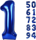 40 Inch Night Blue 1 Balloon for First Birthday, 1st Number Balloons Birthday Decorations for Girl Kids Toddler Baby, One Giant Number 1 Balloon