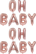 2 Set 12Pcs Rose Gold Oh Baby Letter Balloons 16in Balloon Foil Letter Decorations Party Decor Rose Gold Letter Balloons Oh Baby Party Supplies