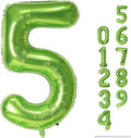 Green Number 5 Balloon for Girls Boys, 40 Inch Large Number 0-9 Foil Mylar Helium Digital Balloons Set for Women Men Jungle Birthday Graduation Anniversary Party Decorations Celebration Supplies