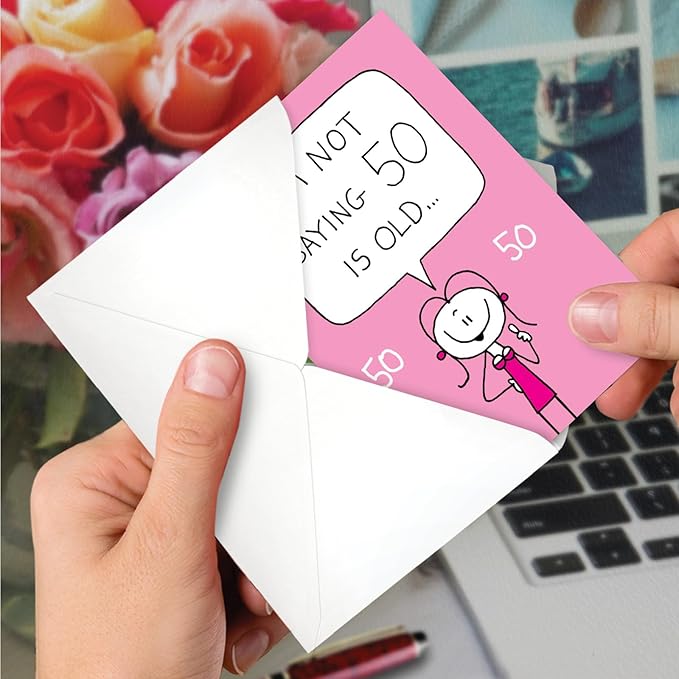 NobleWorks Hilarious 50th Milestone Birthday Greeting Card with 5 x 7 Inch Envelope (1 Card) Thinking Old C10090MBG