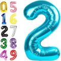 40 Inch Number 2 Balloon, Light Blue Balloons for Birthday Party Decoration, Foil Number 2 Ballon for 2, 12, 20, 22, 2026 Celebration, Graduation, Birthday, Baby Shower, Anniversary Decor
