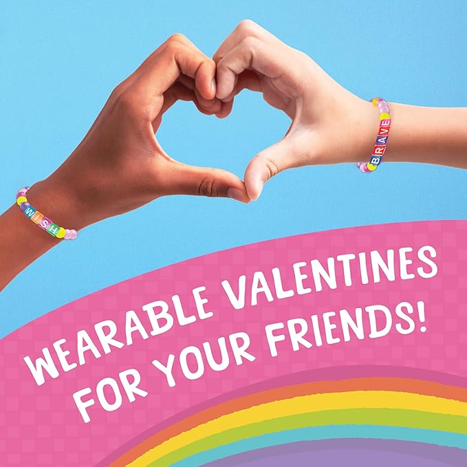 Peaceable Kingdom Valentines Box for Kids, Valentines Day Box Kit for Valentines Cards for Kids Classroom - Friendship Bracelet Valentines