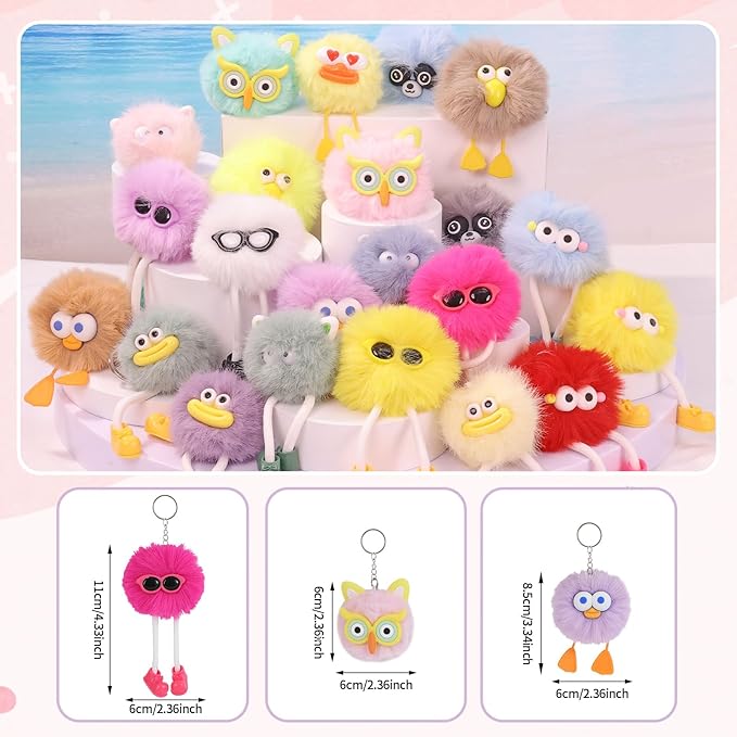 24 PCs Party Favors Keychains - Easter Egg Fillers for Kids Easter Egg Stuffers Classroom Goodie Bags Pinata Toys Classroom Prizes Elementary Carnival Prizes in Bulk