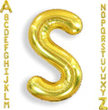 AULE 40 Inch Big Letter Balloon Gold S Large Foil Helium Alphabet Balloons A-Z for Birthday Anniversary Graduation New Year Party Decoration Supplies