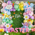 Easter Balloon Arch Kit, 149Pcs Pastel Balloon Garland with Bunny Daisy Foil Printed Balloons for Baby Shower Spring Birthday Party Decorations