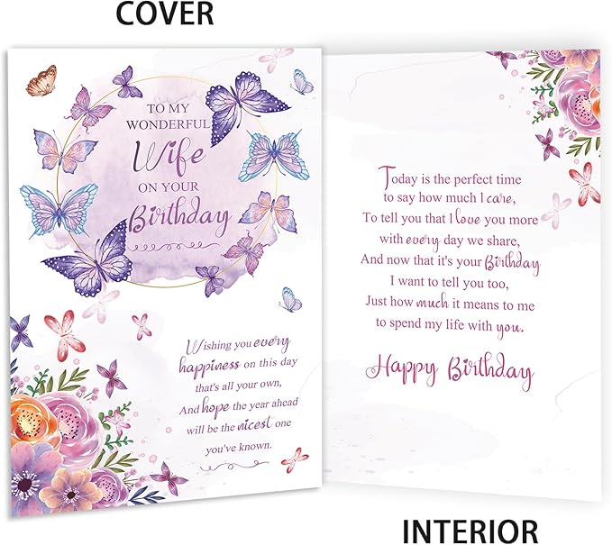 Happy Wife Birthday Card from Husband, Best Birthday Gifts for Her, Funny Wife Birthday Gift Ideas