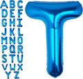 40Inch Blue Letter T Balloon Foil Helium Letter Balloons A-Z Giant Large Mylar Big Party Balloon for Birthday Party Decorations