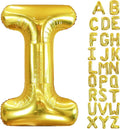 40 Inch Letter Foil Balloons Gold for Graduation, Birthday, Wedding Decorations Jumbo Photo Backdrops Big Alphabet I