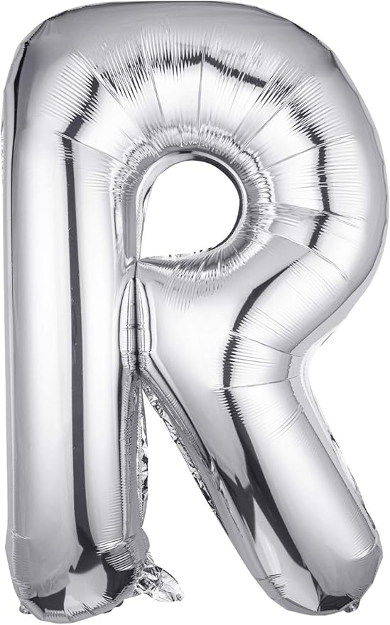Letter Balloons 40 Inch, Single Silver Letter R Balloons Aluminum Hanging Foil Film Balloon for Baby Shower, Wedding Anniversary, Graduation, Birthday Party Decoration
