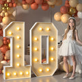 Imprsv 4FT Light Up Numbers, Marquee 10th Birthday Decorations for Girls Boys, Large Light Up 10th Birthday Women Foam Board Anniversary Party Decorations Arch Kit (DIY)