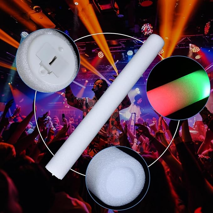 216-Pack Foam Glow Sticks Bulk – Our Premium LED Foam Light Up Sticks Are Perfect as Wedding Glow Sticks for Reception, Parties, and Club Events! Ideal as Light-Up Party Favors, Reception Supplies.