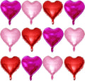 Lovoir 12 Pcs Red Heart Shape Foil Mylar Balloons 18 Inch Love Balloons for Valentine's Day Birthday Party Decorations Wedding Engagement Romantic Decor (Red & Pearl Pink & Hot Pink)
