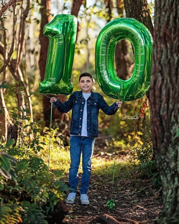 40 Inch Balloons Number, Dark Green Balloons for Birthday Party Decoration, Foil Number 0 Ballon for 0, 10, 20, 100, 2026 Celebration, Birthday, Baby Shower, Anniversary Decor