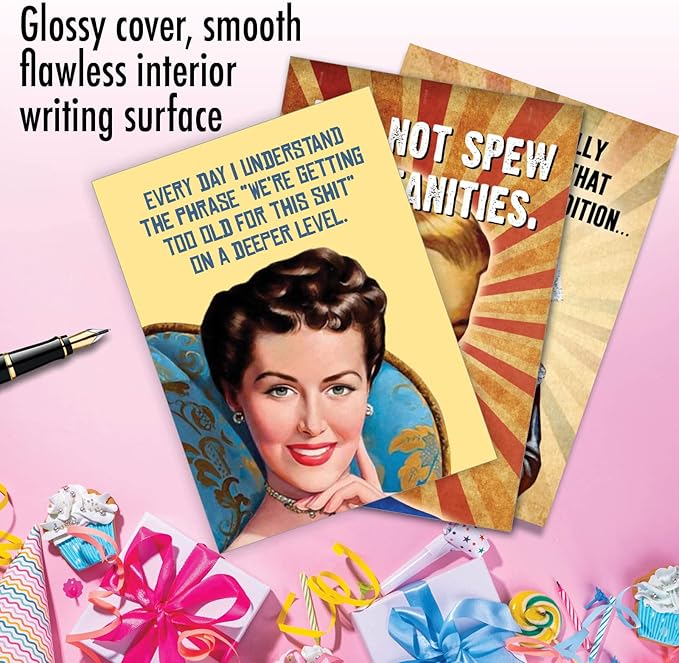 NobleWorks Assortment Pack of 3 Hilarious Birthday Greeting Cards with Envelopes (3 Designs, 1 Each) Vintage Vixens VC8130BDG-C1x3
