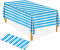 AhfuLife Oktoberfest Tablecloth, 4 PCS Oktoberfest Tablecover 54" x 108" Bavarian Blue White Diamond Checks Disposable Tablecloth for Oktoberfest Party Picnic Tablecloth Autumn Decorations