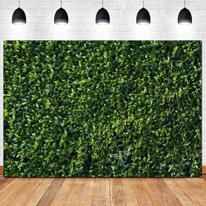 Nature Spring 3D Green Leaves Theme Photo Background Wedding Birthday Party Newborn Baby Shower Photography Backdrops Zoo Decor Shoot Props Bannner (8x6 FT)